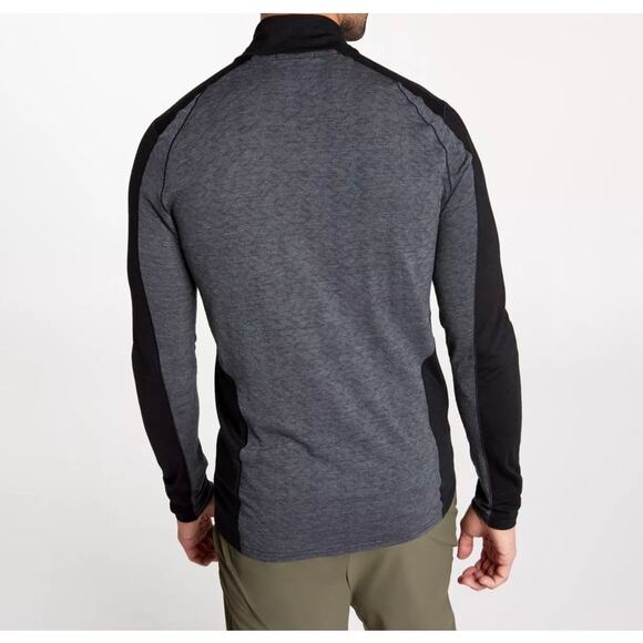 VRST X Smartwool Long Sleeve 1/4 Zip Men L Black Gray Merino Wool Stretchy Shirt - Picture 2 of 12